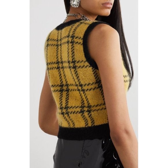 ALESSANDRA RICH Metallic Checked Knitted Vest - Picture 2 of 7